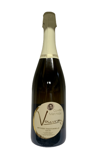 Description d'une photo d'une bouteille "Vouvray Cuvée Mathilde demi-sec" de 75cl