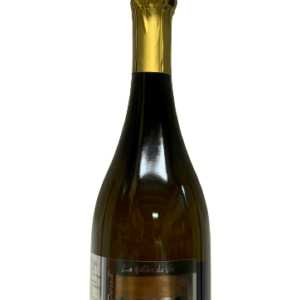 Description d'une photo d'une bouteille en verre de vin blanc pétillant de 75cl "Montlouis sur Loire brut nat Cuvée Prestige Méthode Traditionnelle".