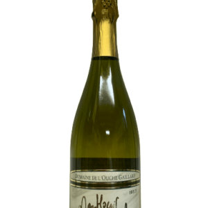 Description d'une photo d'une bouteille en verre de vin blanc pétillant de 75cl "Montlouis sur Loire brut Méthode Traditionnelle".