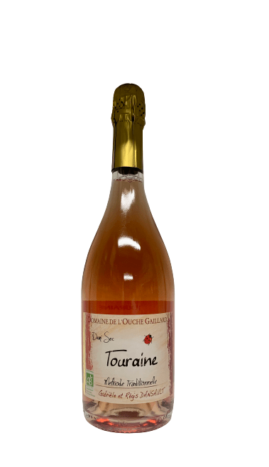 Description d'une photo d'une bouteille de "Touraine Rosé demi-sec Bio" de 75cl.