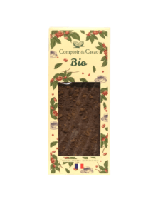 Tablette de chocolat Lait avec Grain de Café Bio de 90 grammes.